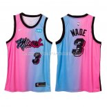 Maillot Miami Heat Dwyane Wade Ville 2020-21 Bleu Rosa