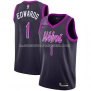 Maillot Minnesota Timberwolves Anthony Edwards NO 1 Ville 2018-19 Volet