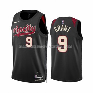 Maillot Portland Trail Blazers Jerami Grant NO 9 Ville 2023-24 Noir