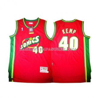 Maillot Retro Seattle Supersonics Kemp Rouge