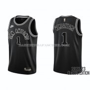 Maillot San Antonio Spurs Victor Wembanyama NO 1 Classic 2022-23 Noir