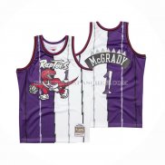 Maillot Tornto Raptors Tracy McGrady NO 1 Mitchell & Ness 1998-99 Split Volet Blanc