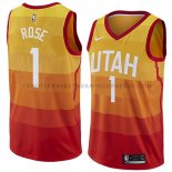 Maillot Utah Jazz Derrick Rose Ciudad 2018 Jaune Maillot Utah Jazz Derrick Rose Ciudad 2018 Jaune