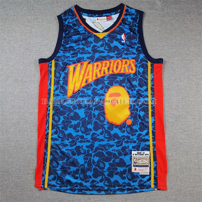 Maillot Golden State Warriors NO 93 Bape Mitchell & Ness 2009-10 Bleu