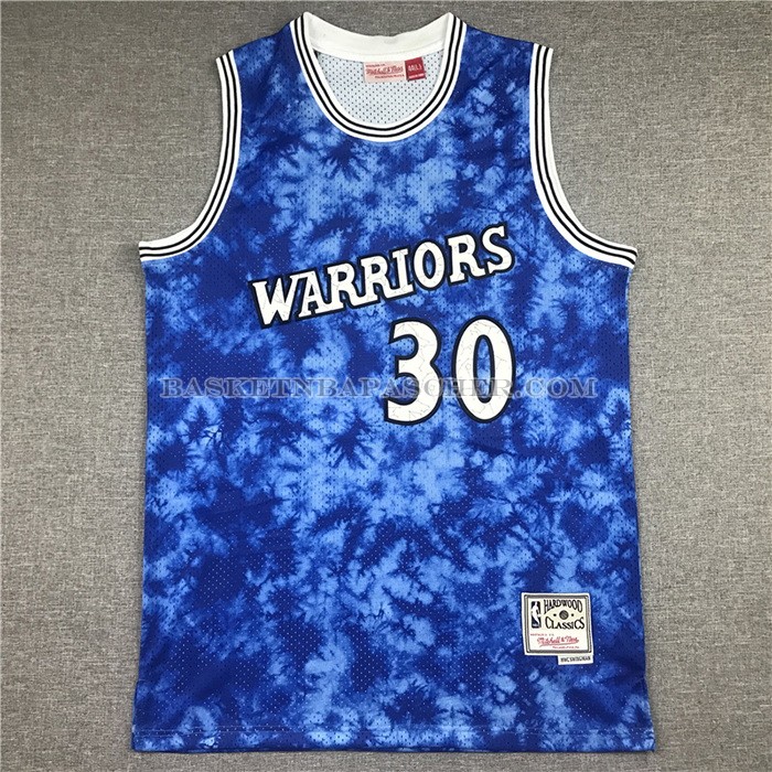 Maillot Golden State Warriors Stephen Curry No 30 Galaxy Bleu