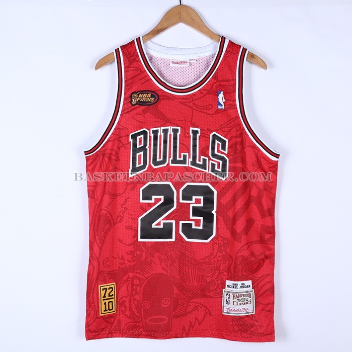 Maillot Chicago Bulls Michael Jordan NO 23 Mitchell & Ness Hebru Brantley Rouge