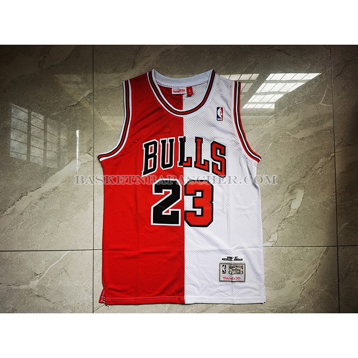 Maillot Chicago Bulls Michael Jordan NO 23 Split Blanc Rouge